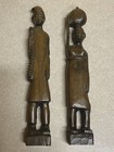 Pair of Hand carved Ebony Wooden African Couple Statues 11-1/2”  Vintage  ART — photo 1