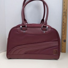 Puma Burgundy Handbag Satchel Purse Zippered ...