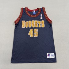 Vintage Denver Nuggets Jersey Boys XL NBA Basketball Raef LaFrentz 45 Champion