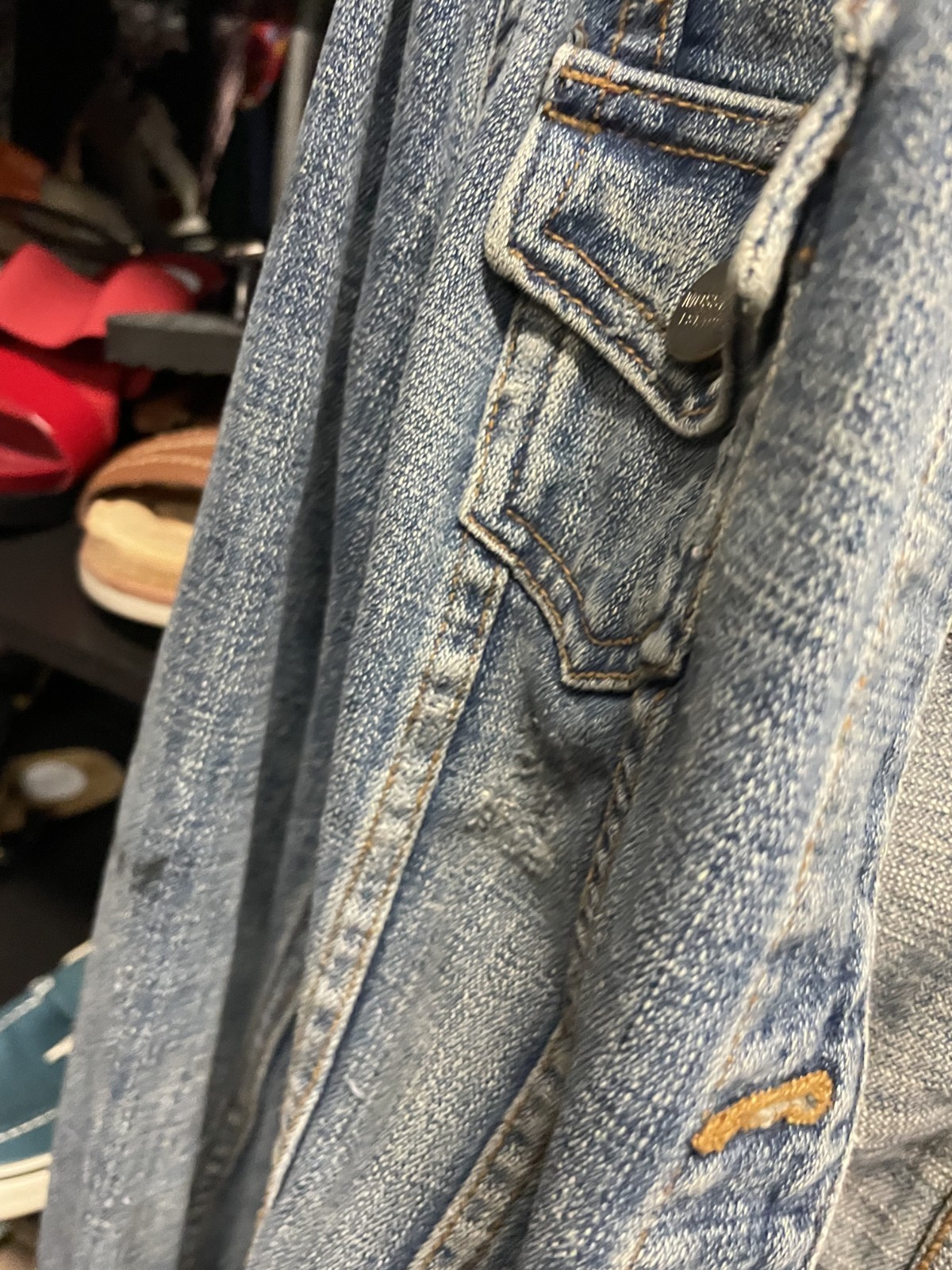 Mossimo Jacket Womens Small Denim Distressed Blue… - image 3