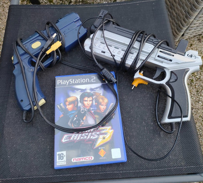 PS2 Light Gun Controller x2 + Time Crisis 3 - Playstation 2 Retro Gaming Bundle