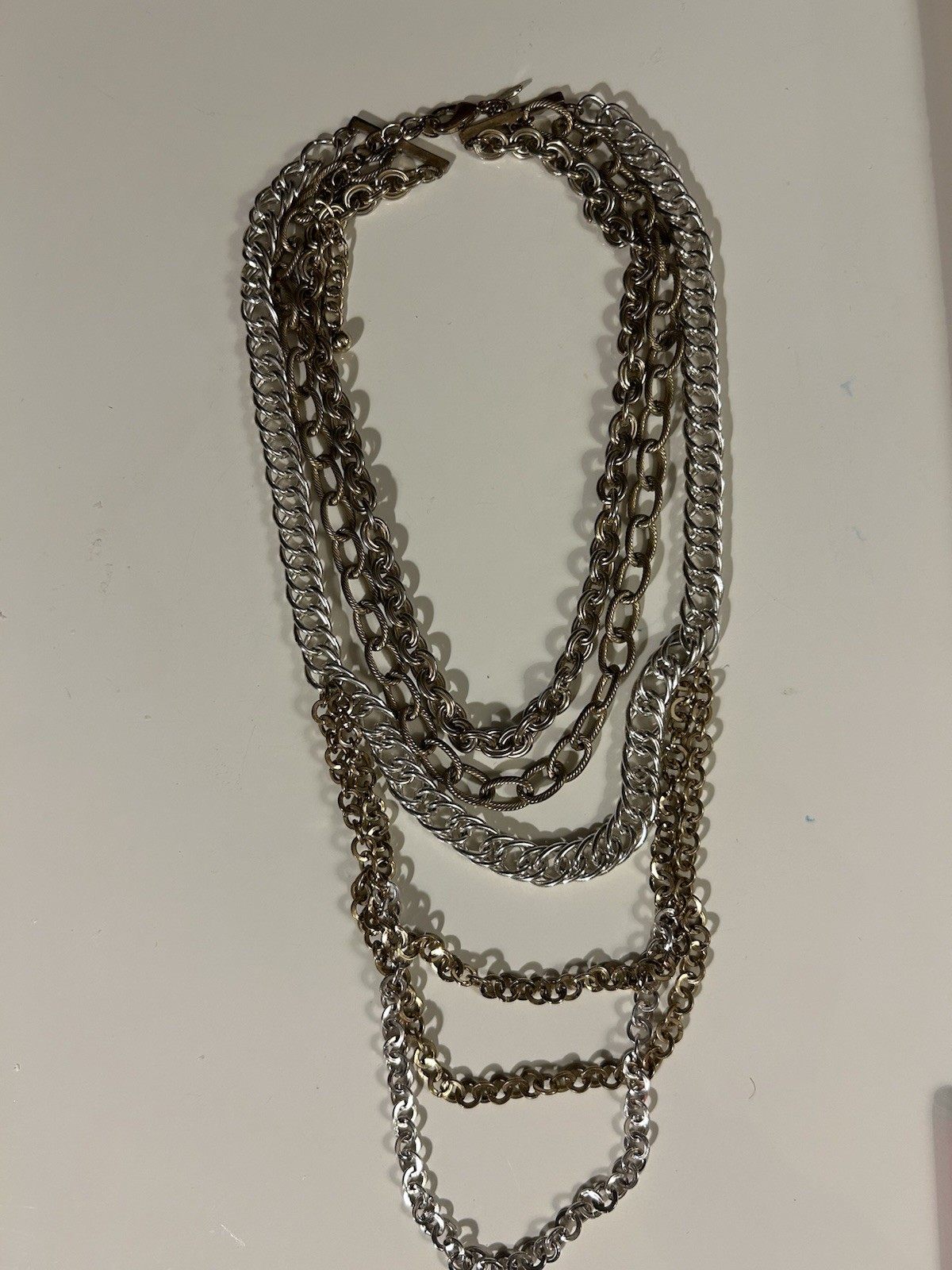 Chicos Multi Strand Chain Statement Necklace in M… - image 2
