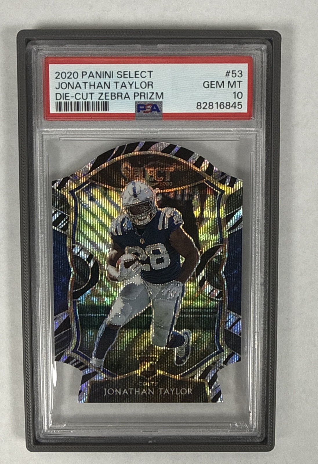 2020 Panini Select - Concourse Jonathan Taylor #53 Zebra Prizm Die-Cut (RC)