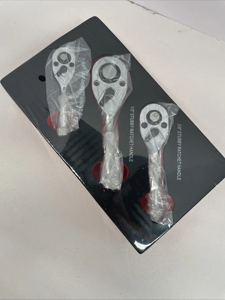 3 Pcs Quick-Release Ratchet Set with Teardrop Head 1/4, 3/8, 1/2-Inch - Image 4 of 4