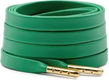 DELELE Flat PU Leather Laces: Waterproof Shoelaces for Sneakers Boot 2 Pair