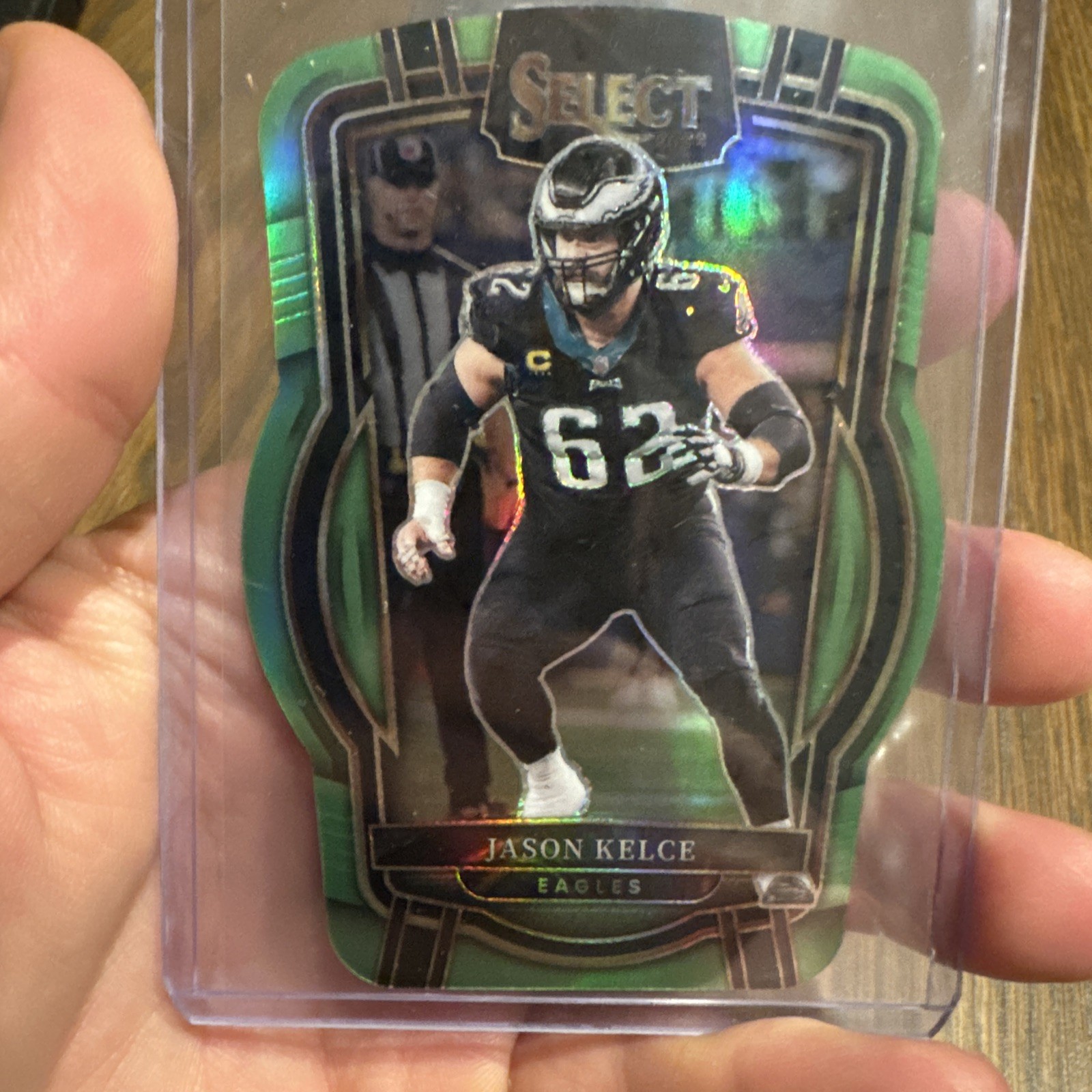 2022 Panini Select Jason Kelce Green Die Cut Prizm Club #220 Eagles #d /299