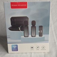 2 Pcs Wireless Lavalier Microphone for iPhone iPad Android CIA