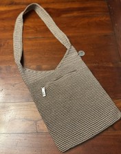The Sak Tan, Woven Crochet Hobo Style Shoulder Bag Y2K
