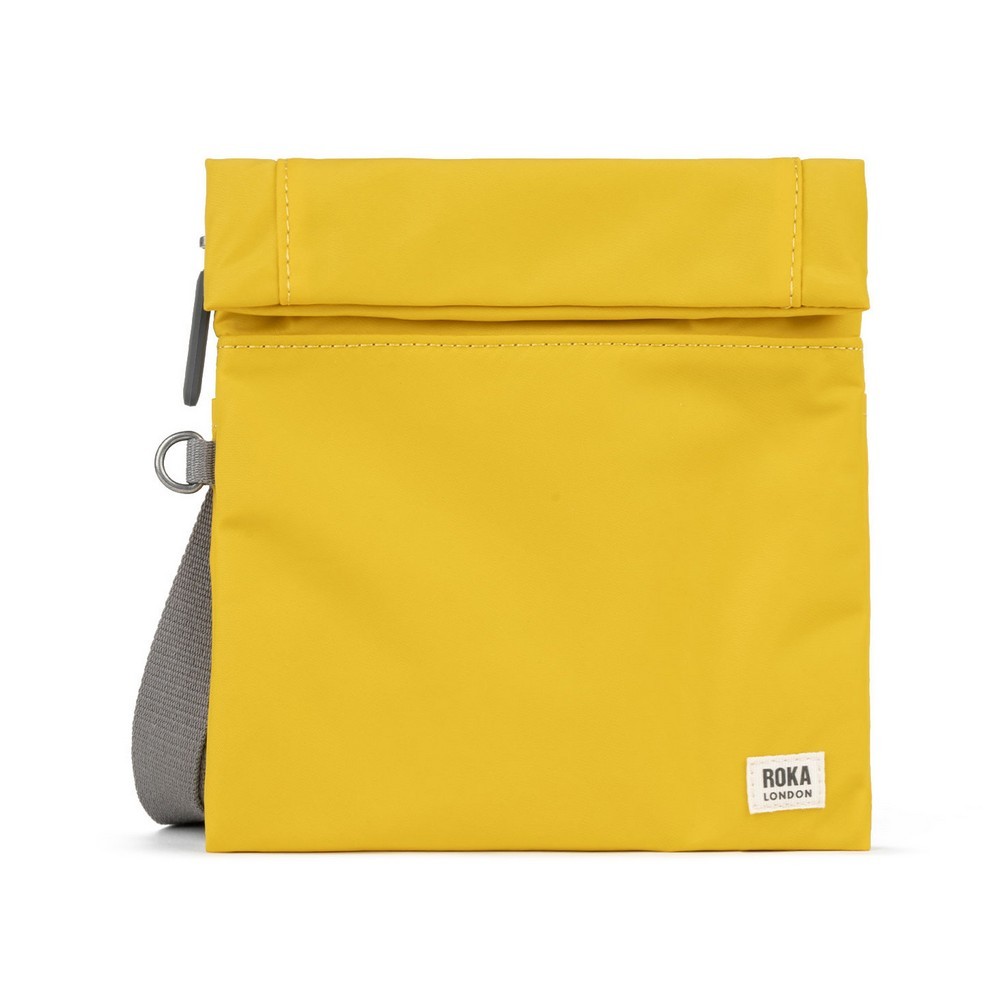 Roka Stratford Small Recycled Nylon Crossbody Bag Mustard
