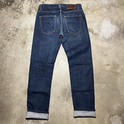 BLUER Denim Made In USA Mens Jeans Size 32x33 Slim Fit Selvage Dark Wash