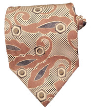 Adolfo Couture Silk Tie Abstract Swirl Nut Bolt Geometric USA Made Vintage
