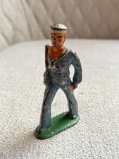 VINTAGE 1930'S BARCLAY MANOIL LEAD TOY NAVY MARCHING SAILOR 3" MINATURE FIGURE