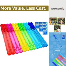 14.6    Big Bubble Wands for Kids, 1 Dozen Bubble Wand Bulk with Refill Soluti...