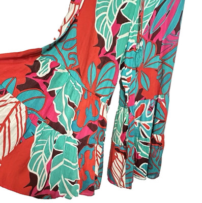 True Destinations Resort Wear Flare Pants Beach Womens XL Floral Tropical NEW