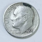 1954 Roosevelt 10c Dime 90% Silver Circulated Coin #7807