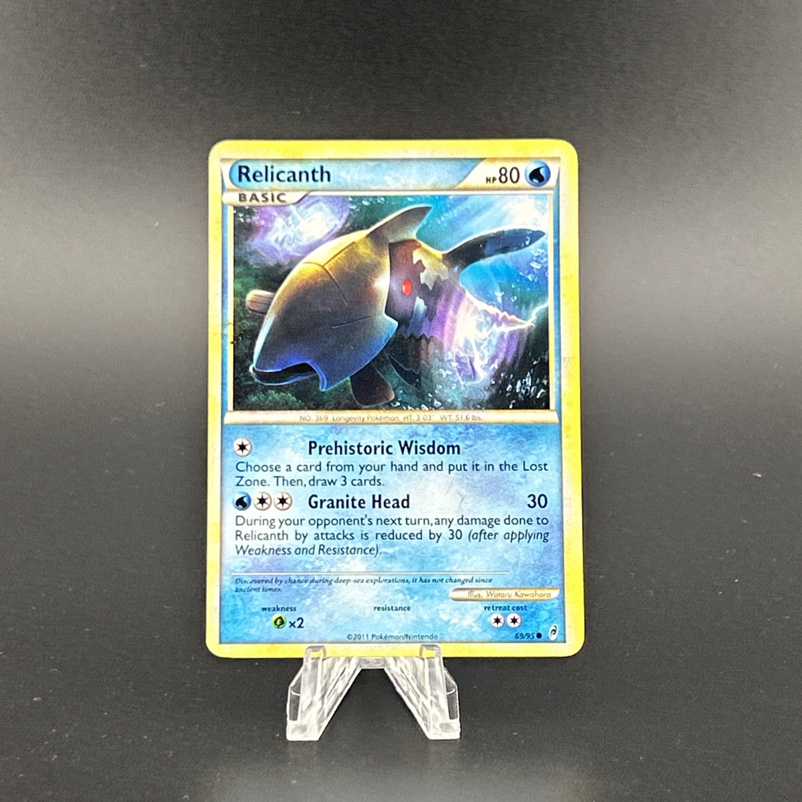 Relicanth 69/95 Heavily Played Common Pokemon Card