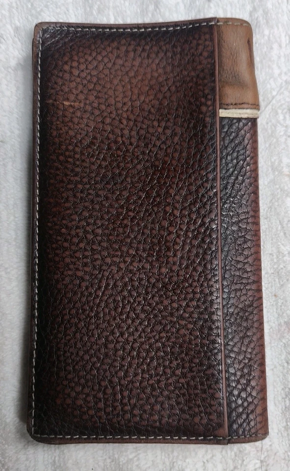 Cartera Ariat Cuero Rodeo Doble Plegable Marrón 12 Ranuras para Tarjetas Excelente Estado Foto 4 de 4