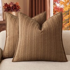 Set of 2 Decorative Cotton Waffle Weave Throw Pillow Covers Euro Shams Cushio...