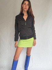 Skunkfunk zip-up bomber jacket – ruched black jacket in cotton blend – YKK zippe