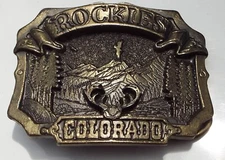 Colorado Rockies Mountains Vintage 1980 The Great American Belt Buckle Co #144