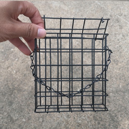 Suet Fat Cake Garten Vogelfutterhaus Blockhalter grün Metall mit Hängekette - Bild 10 von 11