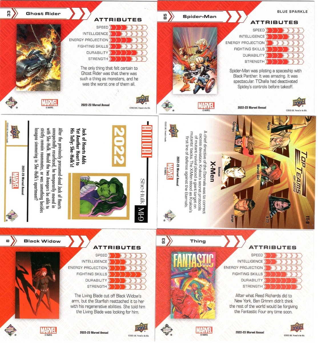 2022-23 Upper Deck Marvel Annual - Base, Parallel & Insert Cards