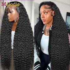 Deep Wave Human Hair Wigs HD Transparent Remy Water Wave 13x4 Lace Front Wig