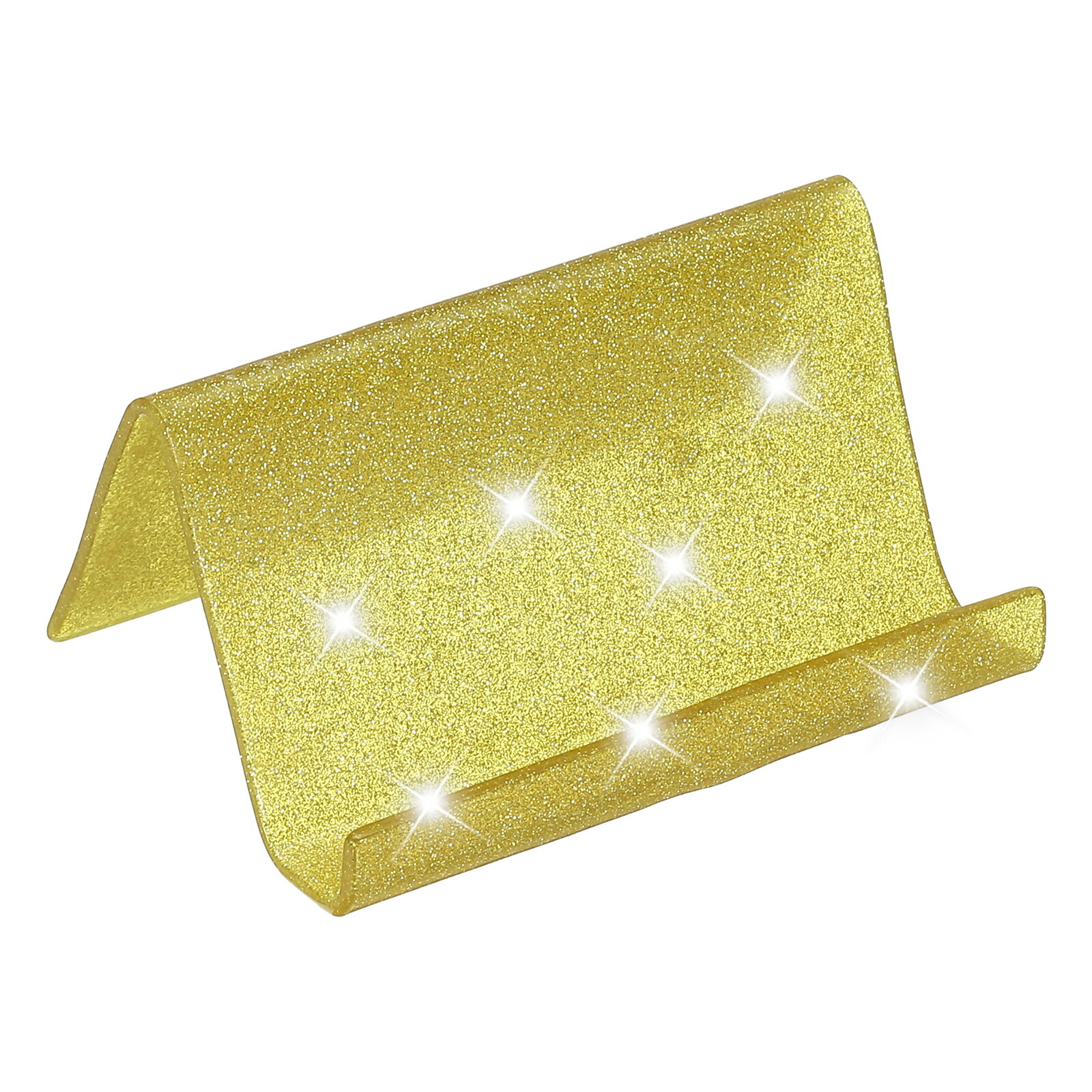 Acrylic Yellow Shine Business Card Holder for Desk  -image