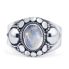 Bali Oxidized Oval Ring 925 Sterling Silver 13.4mm