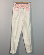 Rare 80s Deadstock NWT Traffic Canvas Pants Gingham White Pink Skater