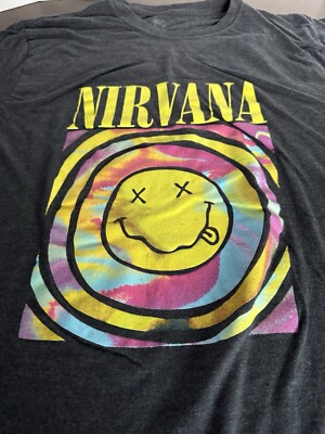 NIRVANA 2XL SHORT SLEEVE MULTI-COLORED T-SHIRT PRE-OWNED | eBay