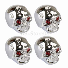 4x Silver Cool Skull Head Tone Volume Control Knobs Buttons for Electric Guitar