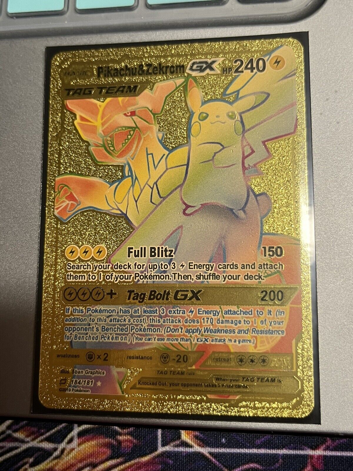 SM09 Team Up - Pikachu & Zekrom GX TAG TEAM - 184/181 - Rare Rainbow C -  Recaptured LTD