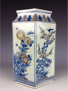 18C Kangxi Period, Chinese underglaze-red & blue glazed porcelain vase