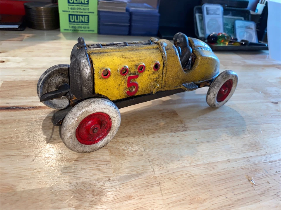 NASCAR Amarillo Juguete Coche de Carreras HOTROD RATROD Hierro Fundido Metal Coche Camión Automático Foto 3 de 4