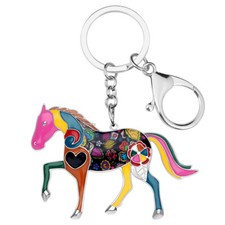 Enamel Alloy Cute Horse Keychain Car Purse Key Ring Animals Jewelry Charms Gifts