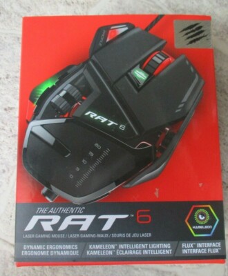 MAD CATZ R.A.T. 6 RAT6 8200 DPI Optical Sensor Gaming LED Maus schwarz PC MAC