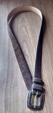 Banana Republic Women's 30" Brown Sueded Leather Belt 1 1/8" Suede Buckle GUC