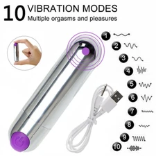 Rechargeable Rabbit Bullet Vibrator G-Spot Dildo Female Adult-Sex-Toy Massager