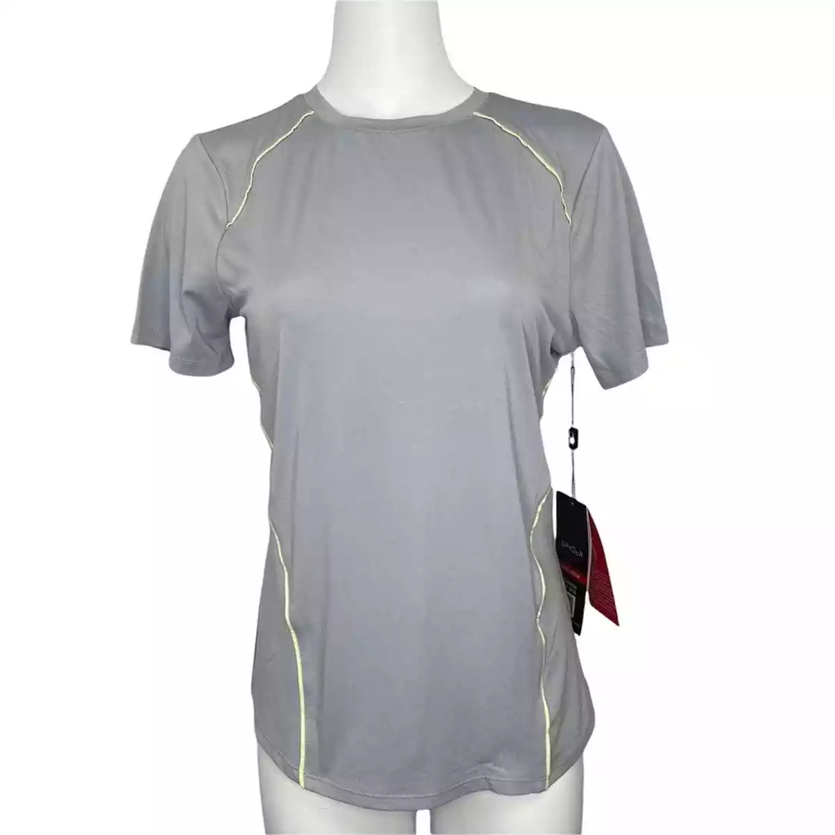 NWT SPYDER Active Ladies Athletic Wear Top Short Sleeve Stretch Shirt Gray M