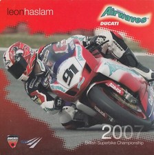 Leon Haslam Un Signed Airwaves Ducati Promo Card - BSB