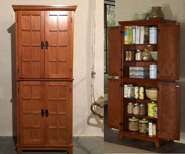 Tall Kitchen Pantry Solid Wood Storage Cabinet Cupboard Organizer