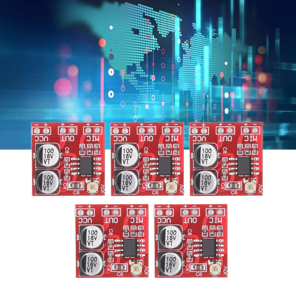 5teiliges Elektret Mikrofon Verstärkermodul Einstellbare Verstärkung LM386 NEU - Bild 2 von 4