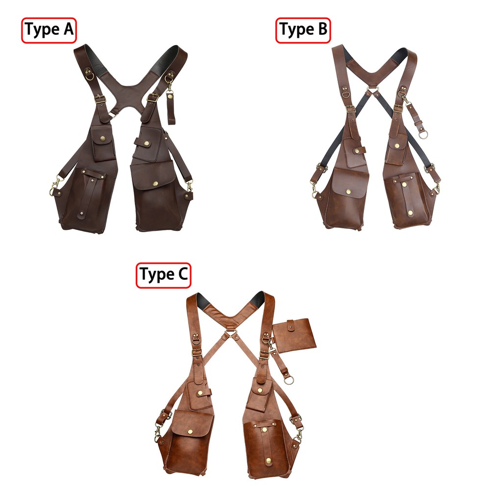 US Men Womens Leather Strap Underarm Shoulder Bag Square Bag Mobile Phone Bags