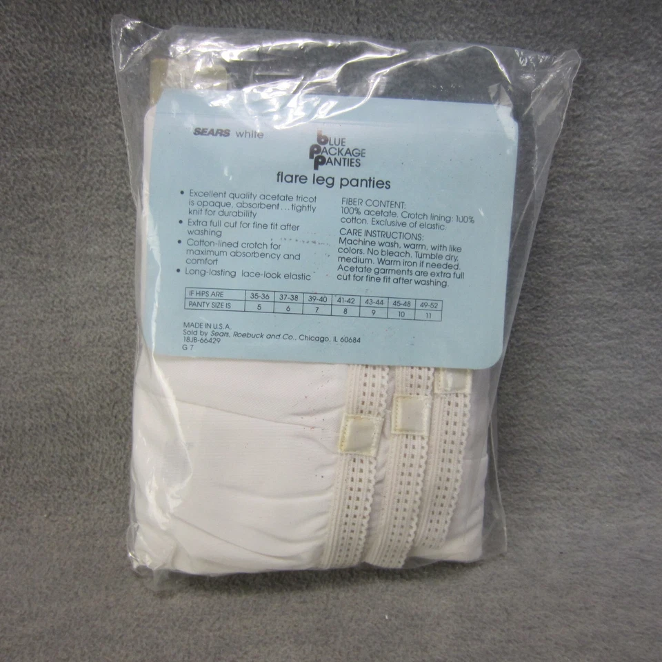 Paquete de 3 bragas vintage SEARS azul corte completo acampanadas pierna paquete talla 8 EE. UU. Foto 4 de 4