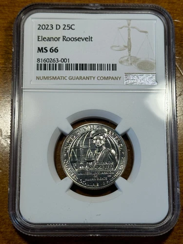 2023 D Eleanor Roosevelt Quarter NGC MS66 25c