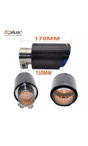 BLACK WIDOW BLACK STEEL BLUE TIP EXHAUST SILENCER END CAN 200MM SLIP ON BL20R - Picture 6 of 6