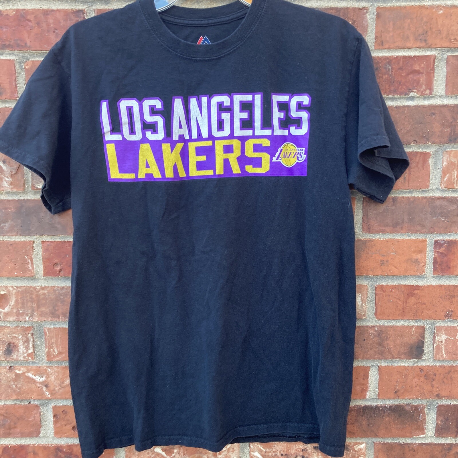 LA Lakers majestic T-shirt men's medium Lonzo Ball #2 | eBay