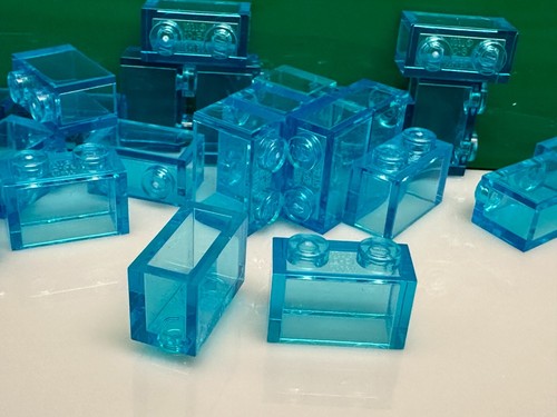 LEGO Bricks 2 x 1, 3004, Red, Clear Transparent, Grey, Brown, White, 20 Pieces - Picture 30 of 39