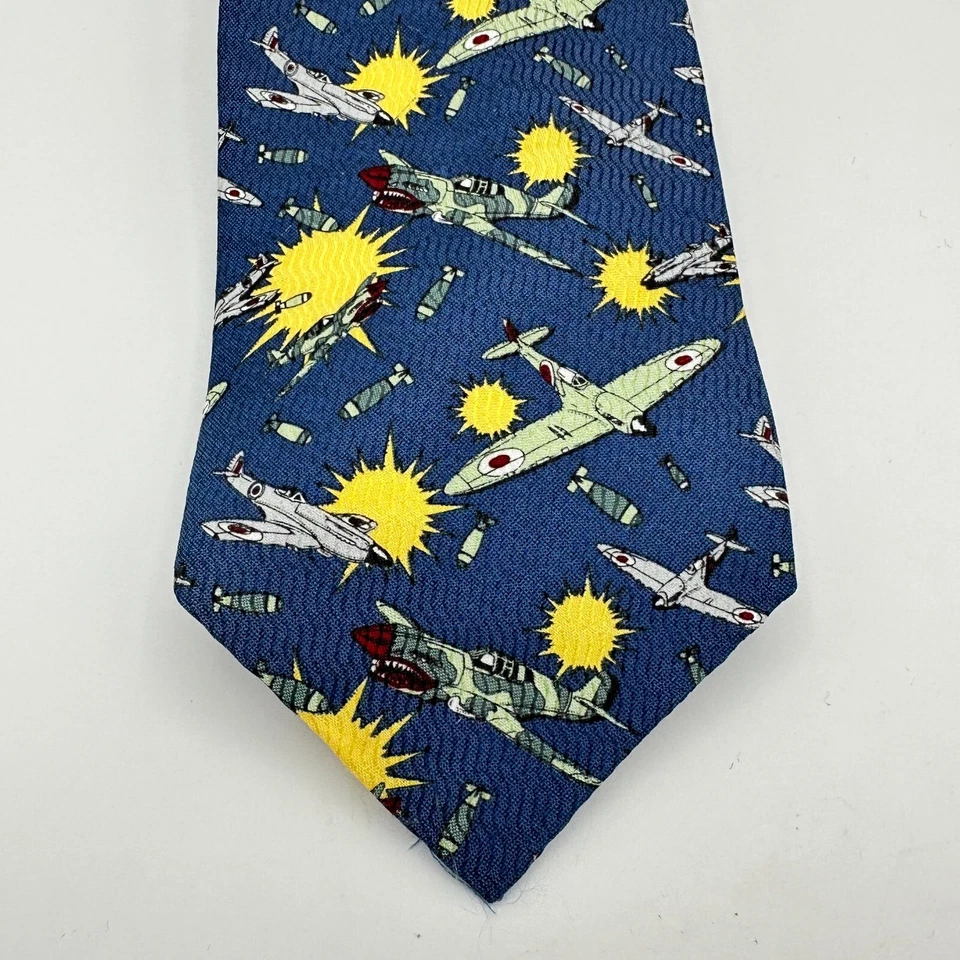 Corbata De Colección Jonathan Rogers Talla Única Azul Amarillo Aviación Fuerza Aérea Combatientes Foto 2 de 4